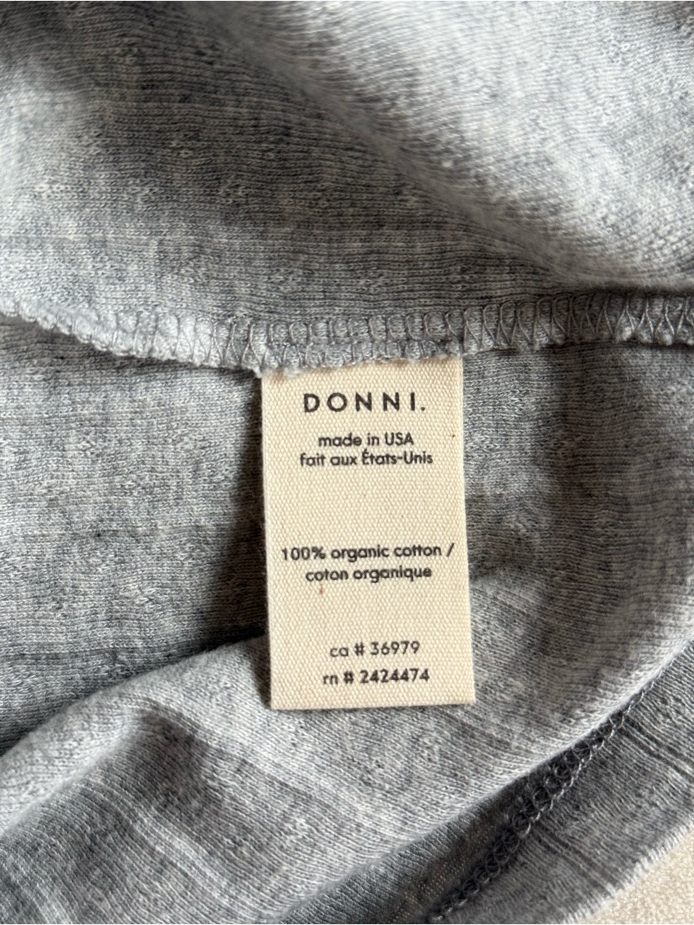 NWOT Donni Pointelle Baby Tee Heather Grey - Picture 4 of 4